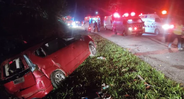 The crash involved a Perodua Alza and a bus of UPSI students.