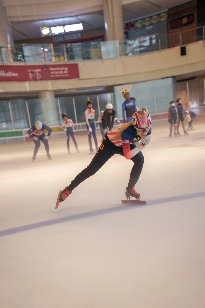 She enjoys every moment of short track speed skating