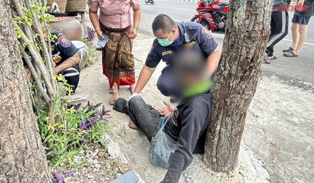 thai motorcyclist injured after falling face-first on durian in traffic accident