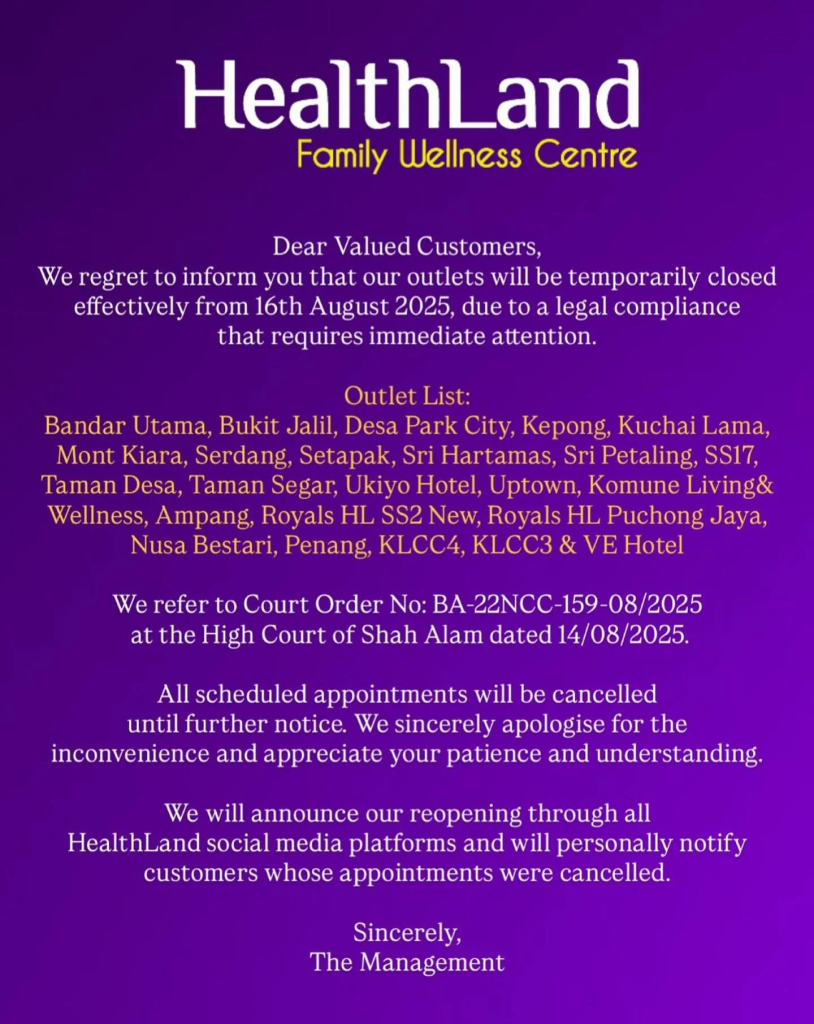 healthland closure announcement