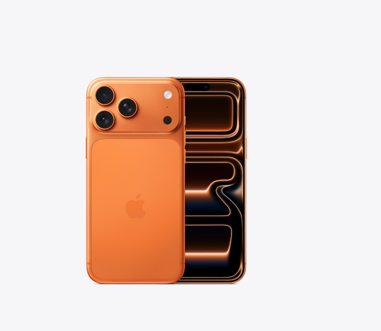The newest iPhone 17 Pro in Cosmic Orange. 
Image credits: Apple