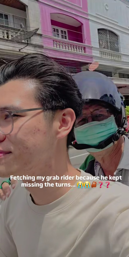 Screenshot from the video shows that Clifford was taking over the Grab ride