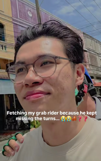 Screenshot from the video shows that Clifford was fetching his grab driver