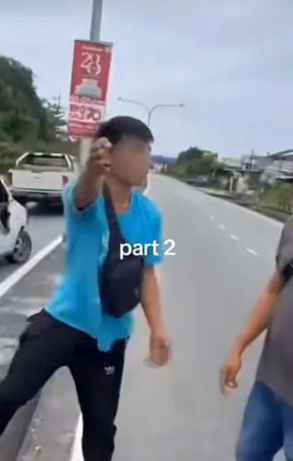 Screenshot from the video shows that the driver was shouting to the public while being confronted