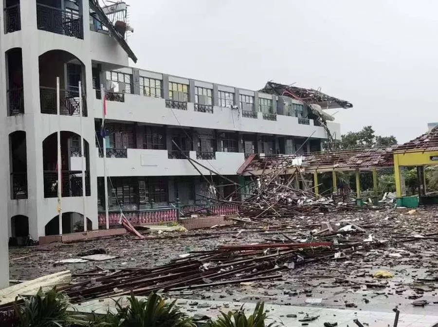 The school's situation after the storm