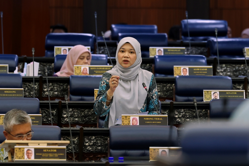 Education Minister Fadhlina Sidek speaks during Dewan Rakyat session on the introduction of Pendidikan Karakter in schools.