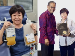 M'sian woman donates blood over 580 times, making history as first female "Medal for Life" in M'sia