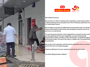 AmBank release official apology after homeless man harassment outside KL branch