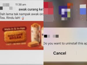 "Are you cheating?", M'sian man triggered over push notification from local bubble tea chain