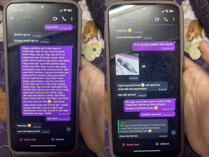 The student feels uneasy, fearful, and uncertain