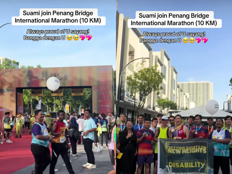 Rangga appears visibly happy as he reached the finish area