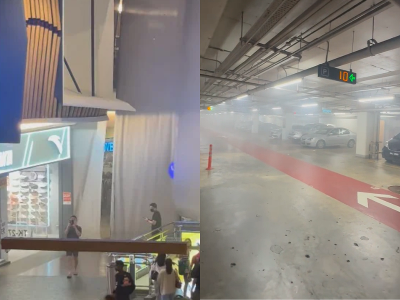 smoke seen emerging in the mall. 