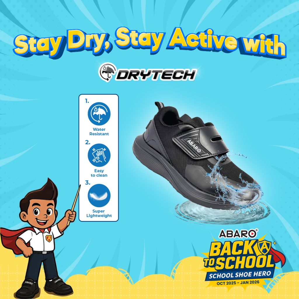 DryTech keeps school shoes dry and easy to clean