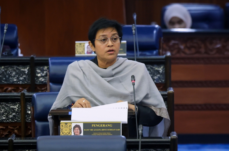 Minister in the Prime Minister’s Department (Law and Institutional Reform) Datuk Seri Azalina Othman Said speaks during the Dewan Rakyat sitting at Parliament House in Kuala Lumpur.