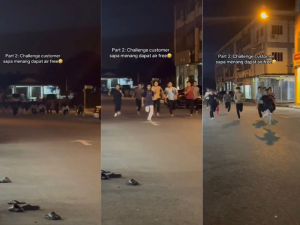 Café in Kuching steals spotlight by getting customers to race their staff for free drinks