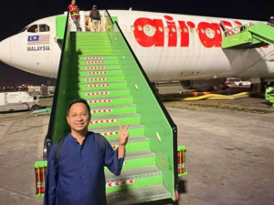 Abdullah Firdaus Abd Jalil before his flight