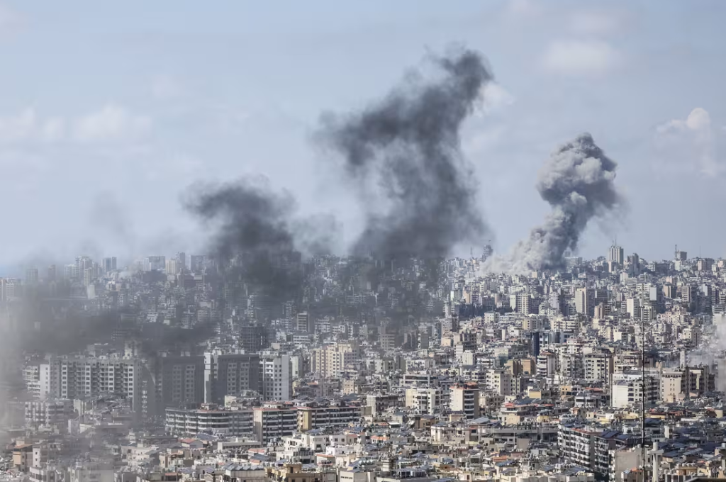 Smoke rises from the site of Israeli airstrikes in Beirut and its southern suburbs, despite ceasefire agreement.