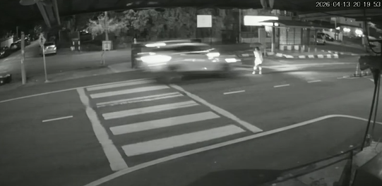 Moments before woman was flung across the street in Ampang.