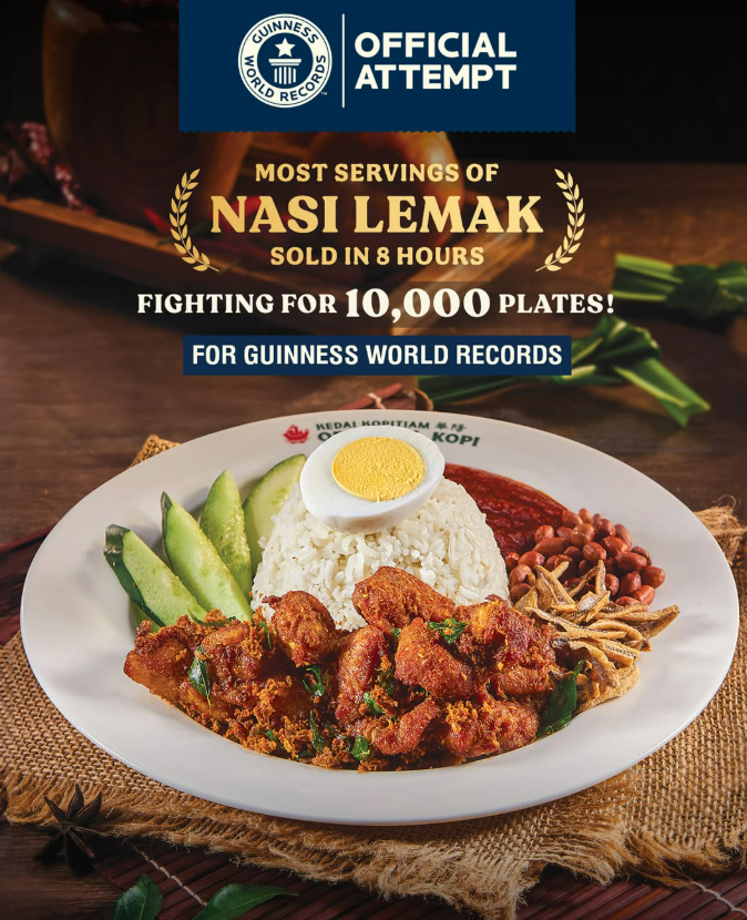 Moment for all M'sians, Oriental Kopi targets Guinness World Records with 10,000 nasi lemak in 8 hours on 1 May