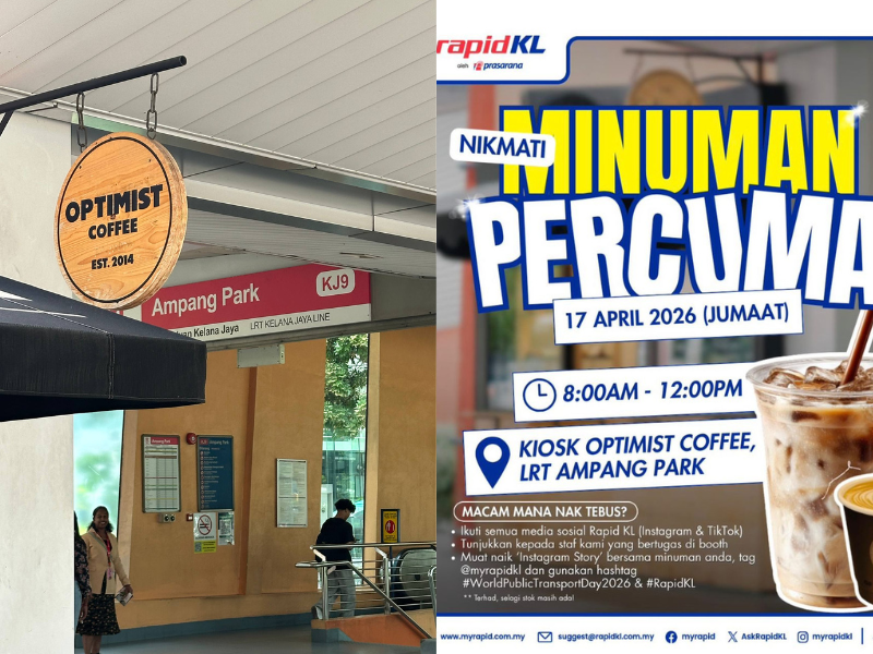 RapidKL is giving away FREE coffee at 3 LRT stations on 17 April!