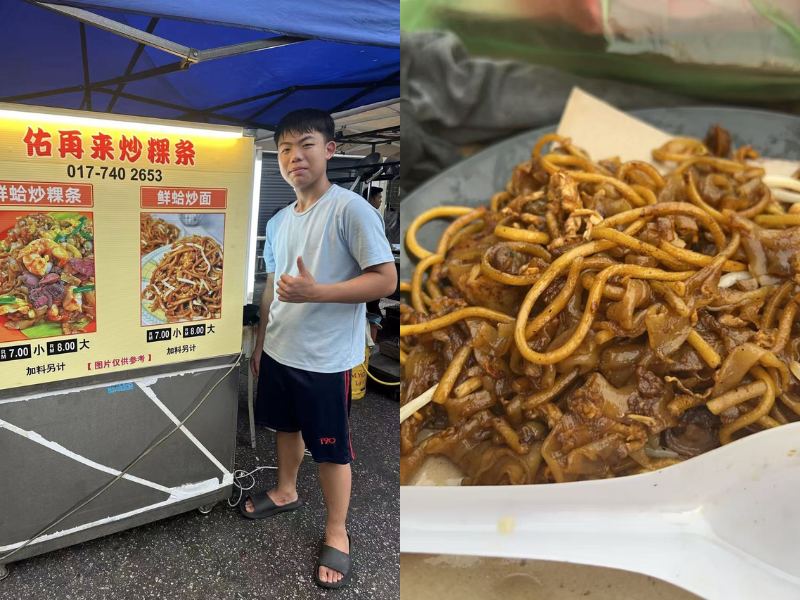 16yo student in Batu Pahat runs his own char kway teow stall after school