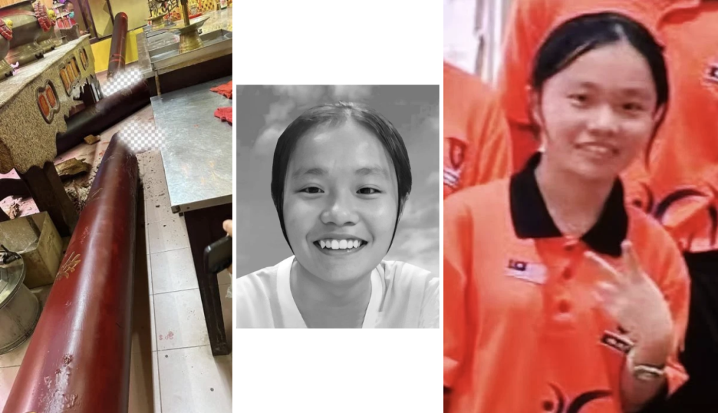 17yo M’sian girl dies after getting struck by 1,000kg beam while cleaning temple