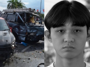M'sian teen tragically passes away in horrific car accident, as electric pole crashes on him