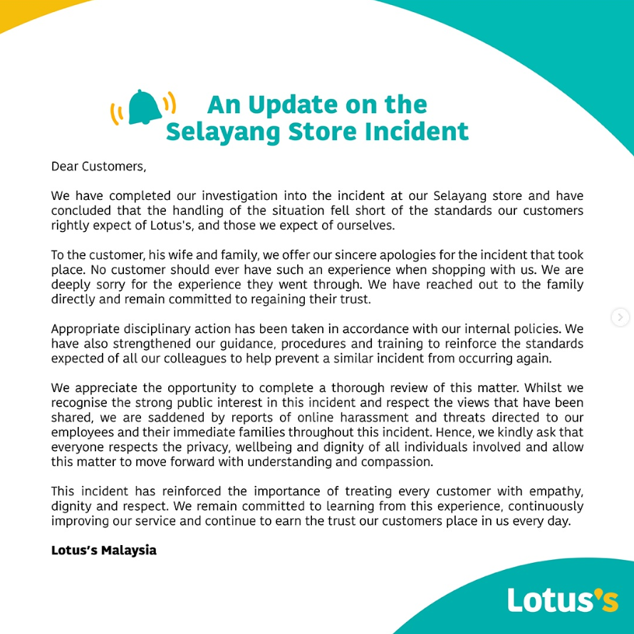 Hypermarket urges public show empathy their staff following viral pregnant shopper incident