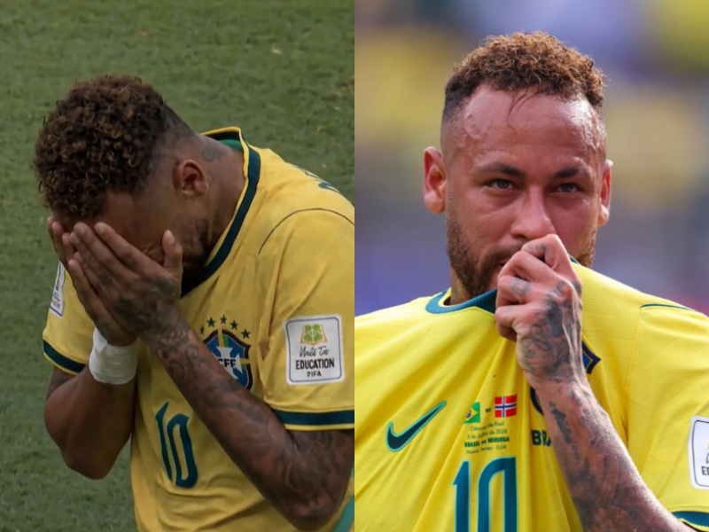 The last dance: Neymar Jr seen in tears after a devastating exit during round of 16 against Norway