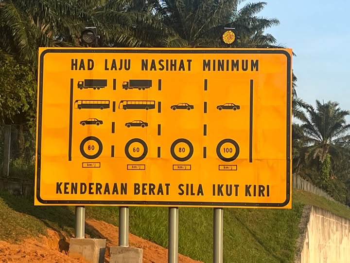 100km/h Right, 60km/h Left: New recommended minimum speeds begin on selected highways in M’sia