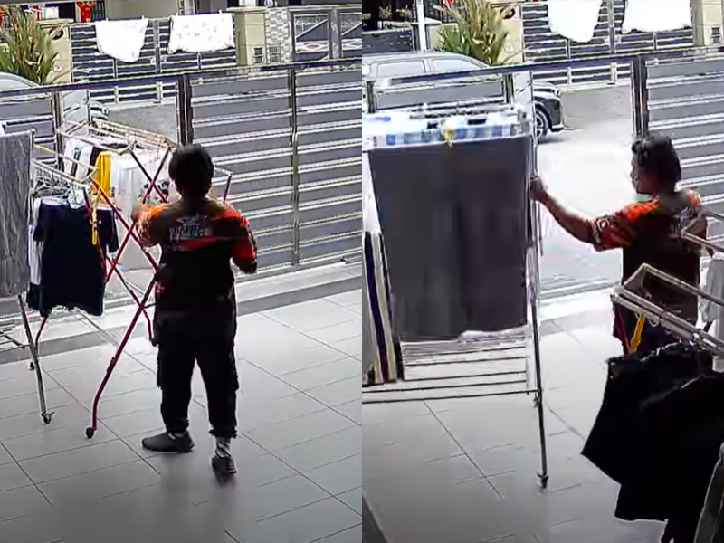 Kind Shopee delivery abang helps bring clothes inside while it’s raining, netizens share their sentiments