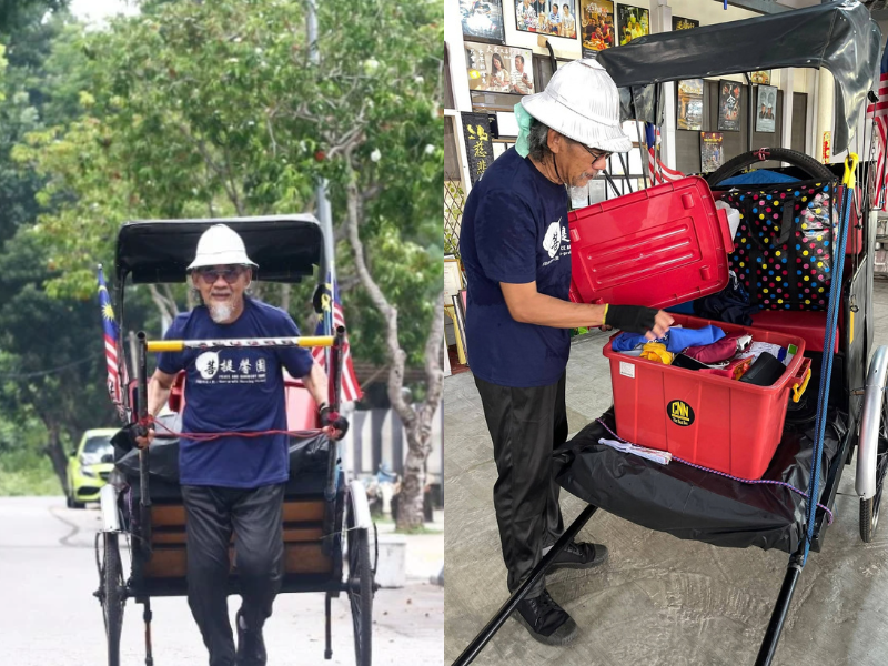 69yo M’sian man with health problems takes on 2,026 km journey pulling 100kg cart to promote Visit Malaysia 2026