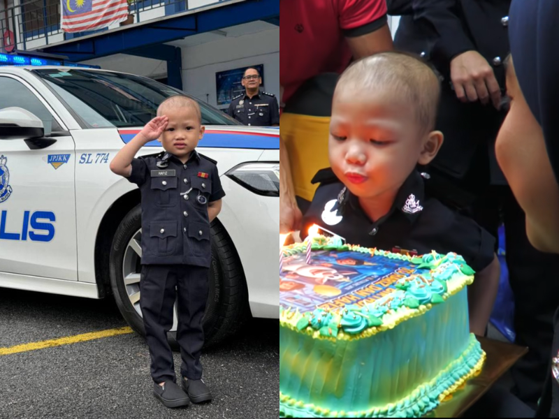 4yo M'sian boy battling cancer gets surprise police patrol ride after dreaming of becoming a cop