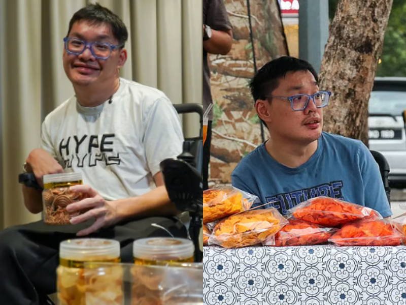 “Do not give up in life”: M'sian man with cerebral palsy sells cookies to make a living, hopes to open his own shop