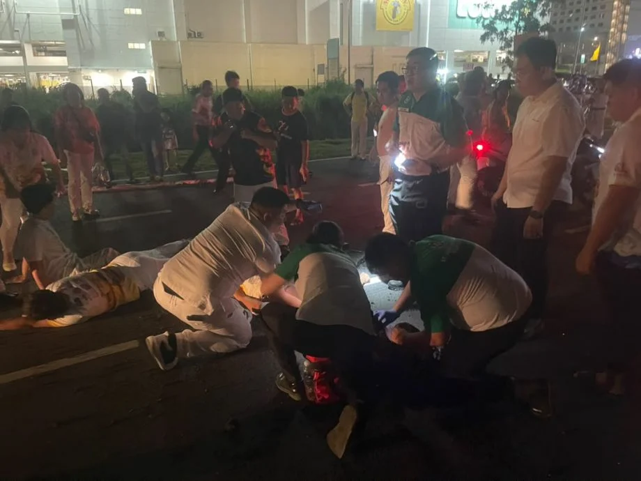 3 collapsed after giant flag touches high-voltage wires during Nine Emperor Gods parade